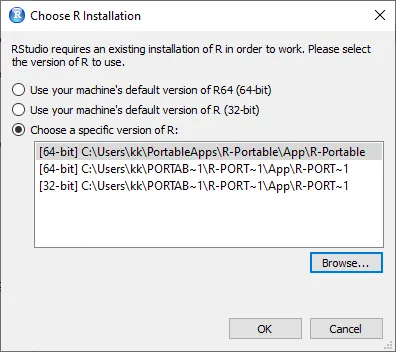 select R version