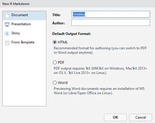 R Markdown options